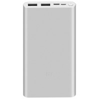 Внешний аккумулятор XIAOMI Mi Power Bank 3, 10000мAч, серебристый